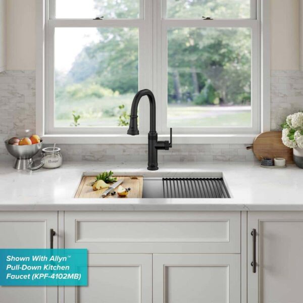 KRAUS Kore Workstation 27 in. 16-Gauge Undermount Single Bowl Stainless Steel Kitchen Sink with Accessories - Image 15