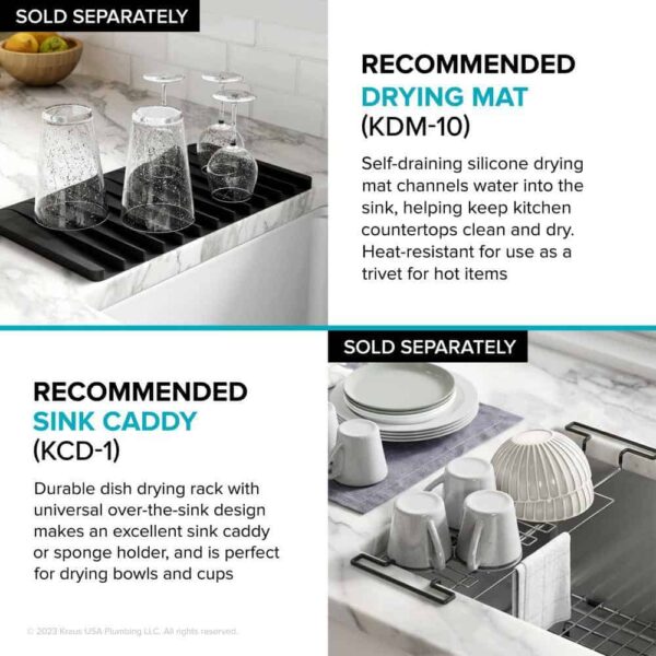 KRAUS Kore Workstation 32-inch Undermount 16 Gauge Single Bowl Stainless Steel Kitchen Sink with Accessories (Pack of 5) - Image 15