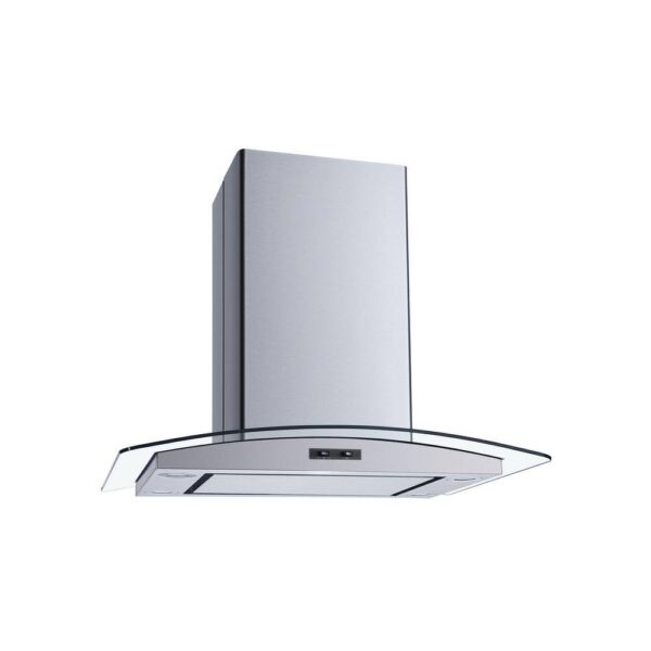 Winflo 1003143427 30 in. Convertible Island Range Hood in Stainless Steel and Glass with Mesh Filter, Panel and Carbon Filters - Image 4