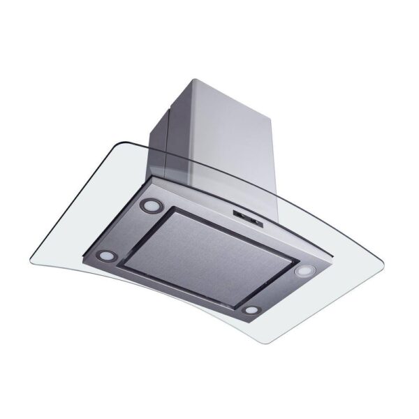 Winflo 1003143427 30 in. Convertible Island Range Hood in Stainless Steel and Glass with Mesh Filter, Panel and Carbon Filters - Image 3