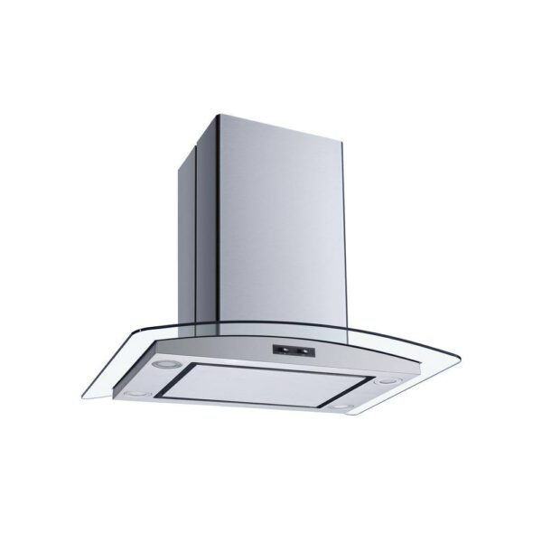 Winflo 1003143427 30 in. Convertible Island Range Hood in Stainless Steel and Glass with Mesh Filter, Panel and Carbon Filters - Image 2