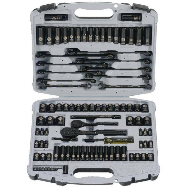 Stanley 92-839 1/4 in.   3/8 in. Drive Black Chrome Laser Etched SAE   Metric Mechanics Tool Set (99-Piece) - Image 6