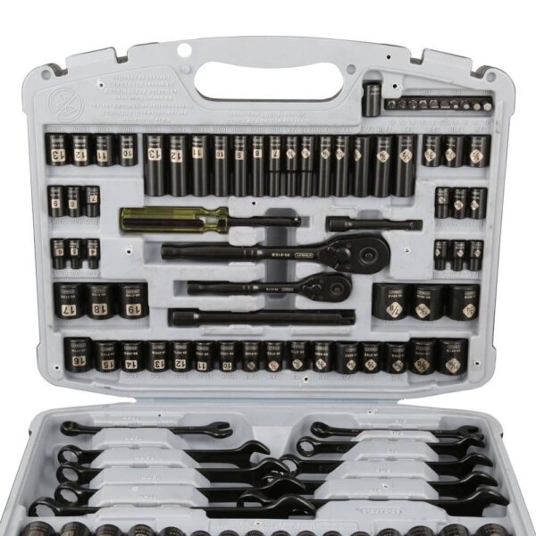 Stanley 92-839 1/4 in.   3/8 in. Drive Black Chrome Laser Etched SAE   Metric Mechanics Tool Set (99-Piece) - Image 4