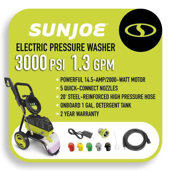 Sun Joe SPX4600 2300 PSI 1.1 GPM 14.5 Amp High Performance Cold Water Corded Electric Pressure Washer - Image 2