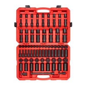 TEKTON SID92407 1/2 in. Drive 6-Point Impact Socket Set, 87-Piece (5/16 in.   1-1/4 in., 8 mm   32 mm)
