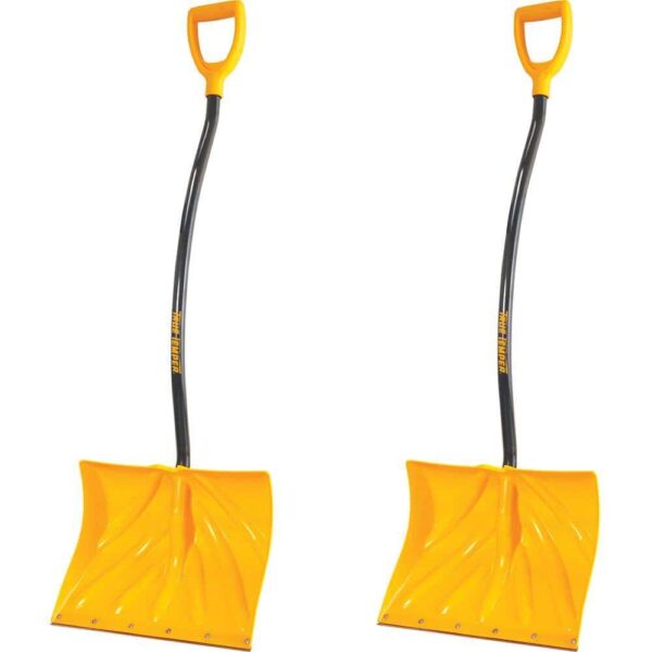 True Temper 37.4 in. Metal Handle Plastic Blade Ergonomic Mountain Mover Snow Shovel (Pack of 2)