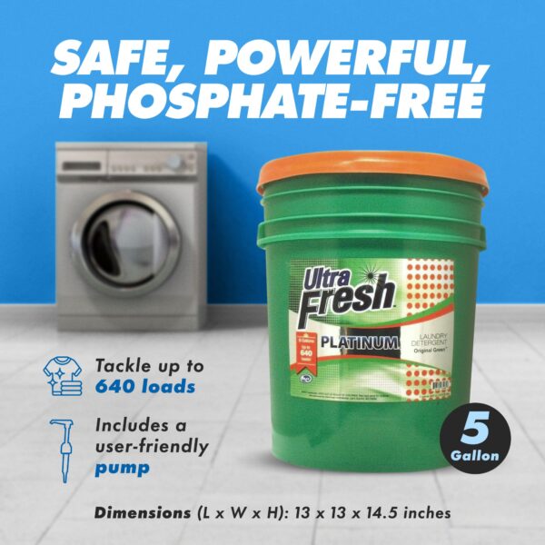 5 Gal Laundry Detergent, Up to 640 Loads, Original Green - Image 3