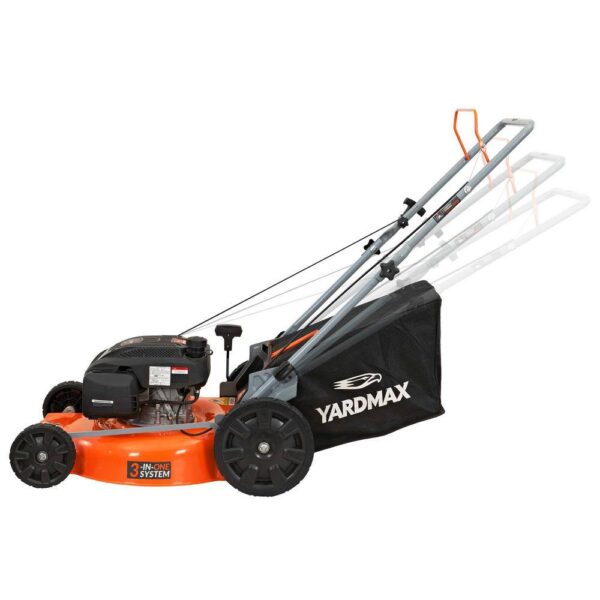 YARDMAX YG1650 21 in. 170cc 3-in-1 Gas Walk Behind Push Lawn Mower with High Rear Wheels - Image 6