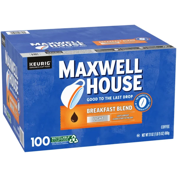 Maxwell House Breakfast Blend Light Roast K-Cup Coffee Pods (100 ct.) - Image 9