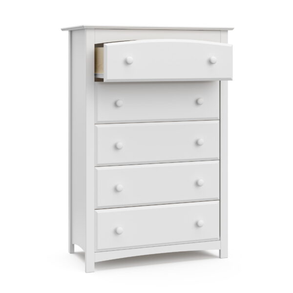 Kenton 5 Drawer Modern Vertical Dresser White - Image 5