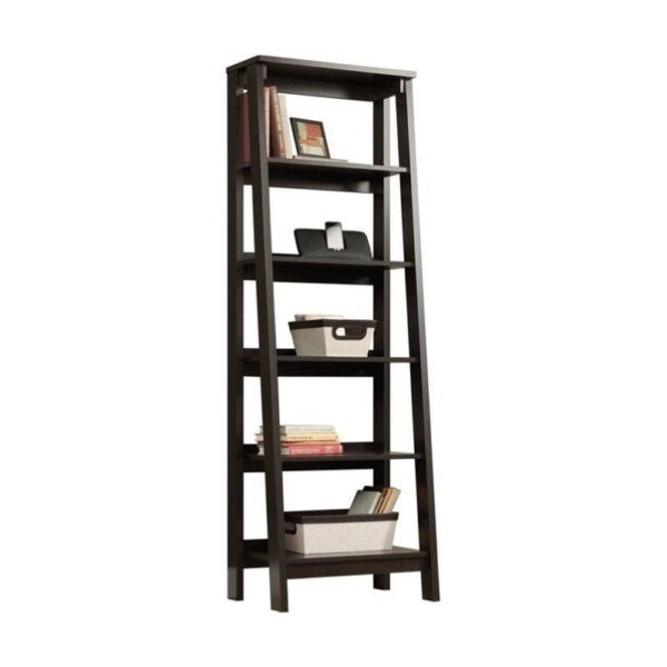 Trestle 5   Shelf Bookcase, Jamocha Wood Finish