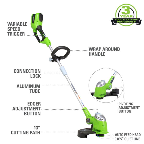 G-MAX 40V Lithium-Ion 13-inch Cordless String Trimmer/Edger (Tool Only) 21332 - Image 2