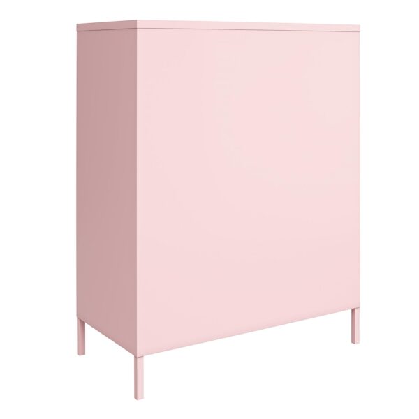 Novogratz Cache 2 Door Metal Locker Style Storage Accent Cabinet, Bashful Pink - Image 7