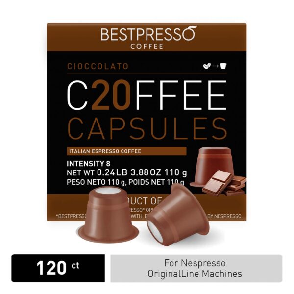 Bestpresso Coffee for Nespresso Original Machine 120 pods Certified Genuine Espresso Chocolate Blend (Medium Intensity) Pods Compatible with Nespresso Original 60 Days Satisfaction Guarantee - Image 2