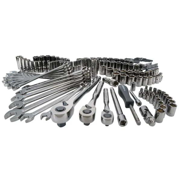 CMMT12035 150-Piece Standard (SAE) and Metric Combination Gunmetal Chrome Mechanics Tool Set (1/4-in; 3/8-in) - Image 2