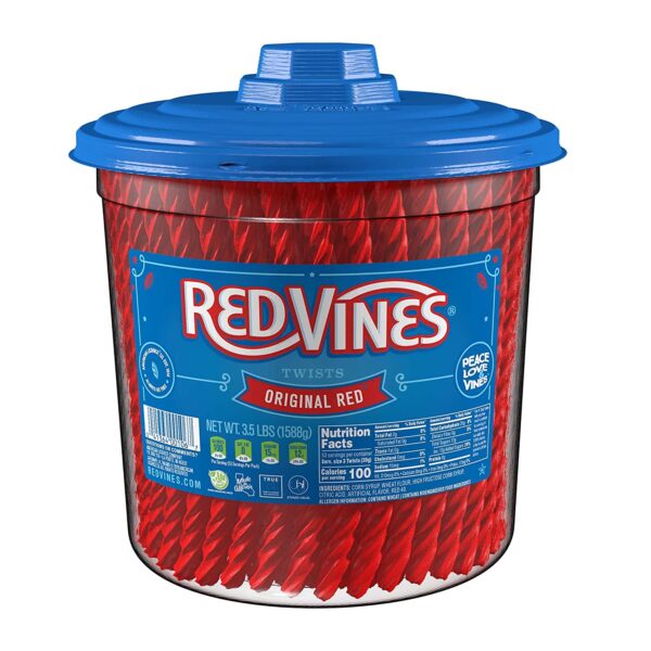 Red Vines Licorice, Original Red Flavor, Soft   Chewy Candy Twists, 56 Ounce Jar, Pack of 2 - Image 2