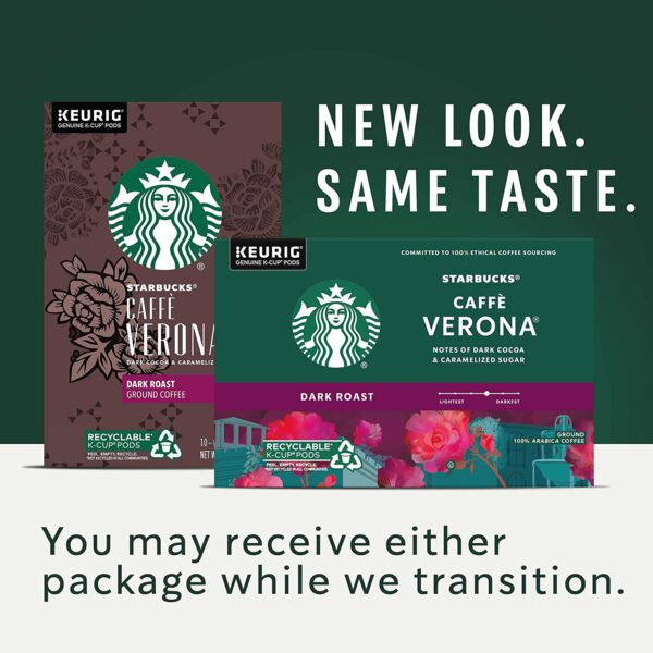 Starbucks Dark Roast K-Cup Coffee Pods Caff?? Verona for Keurig Brewers 4 boxes (96 pods total) - Image 2