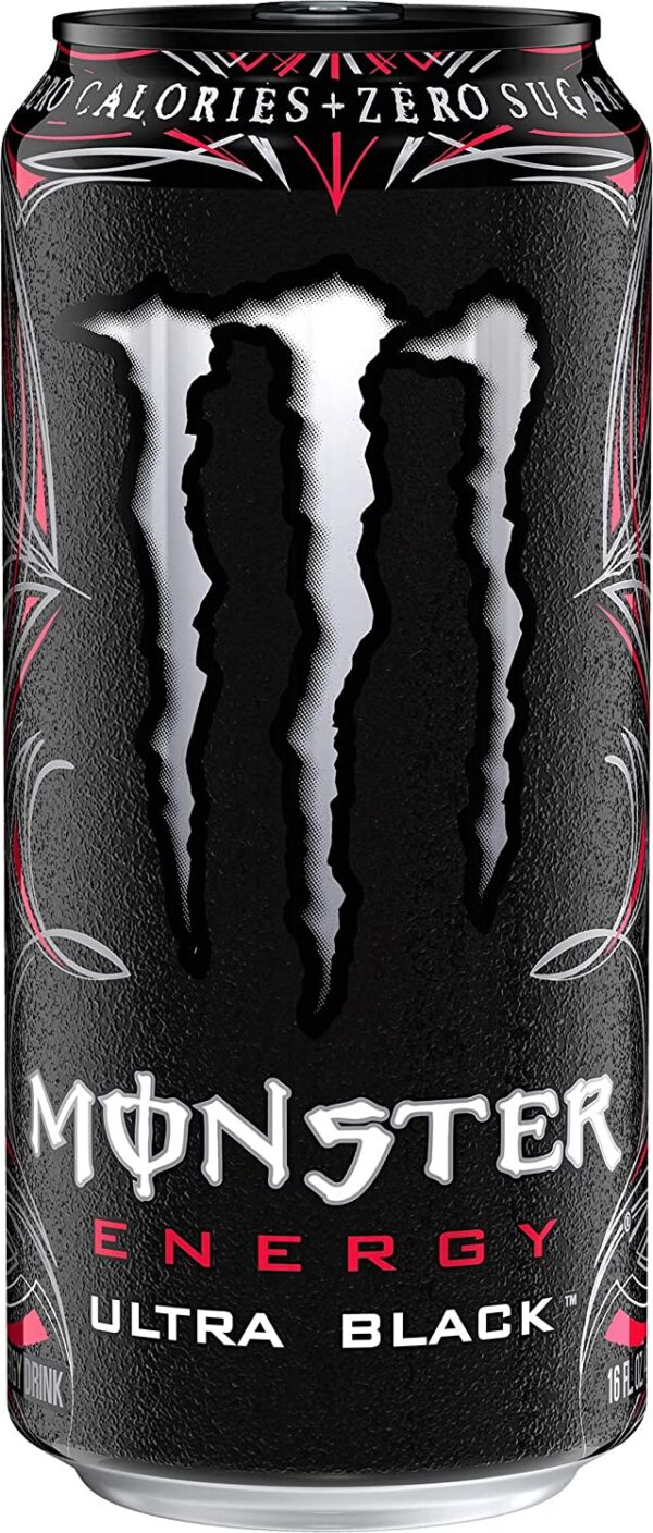 Monster Energy Ultra Black, Sugar Free Energy Drink, 16 Ounce (Pack of 24) - Image 2
