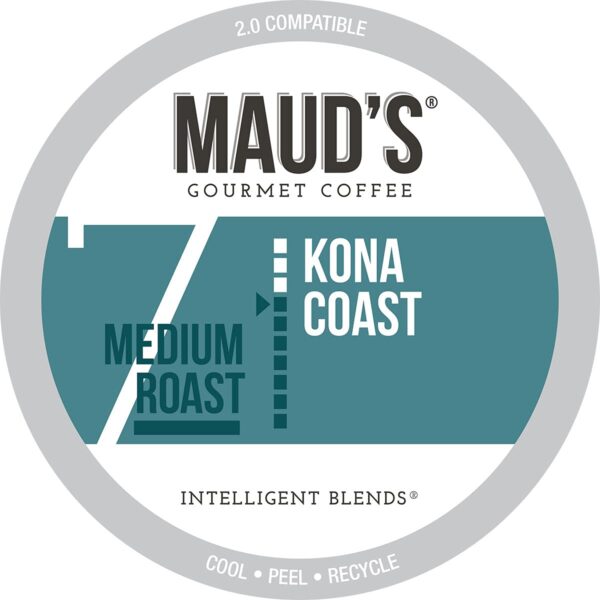 Maud s Kona Coffee Blend (Kona Coast), 100ct. Solar Energy Produced Recyclable Single Serve Medium Dark Roast Kona Coffee Pods ?C 100% Arabica Coffee California Roasted, Kona K Cup Compatible