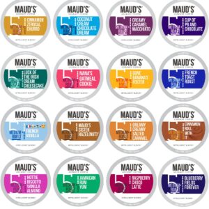 Maud s Super Flavored Coffee Variety Pack, 80ct. Solar Energy Produced Recyclable Single Serve Flavored Coffee Pods Jam-Packed with 16 Flavors   100% Arabica Coffee California Roasted, KCup Compatible