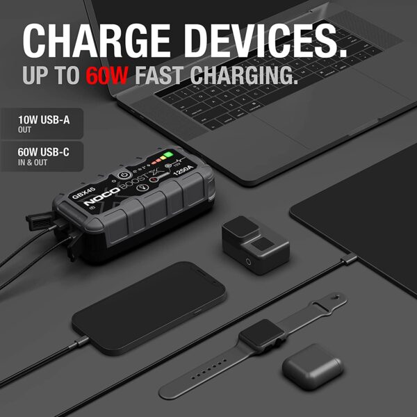 X GBX45 1250A 12V UltraSafe Portable Lithium Jump Starter, Car Battery Booster Pack - Image 5