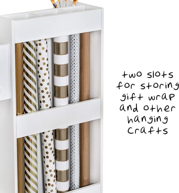 Rolling Craft Storage Cart, White - Image 2