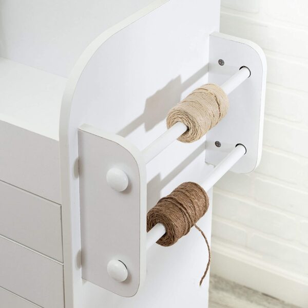Rolling Craft Storage Cart, White - Image 9