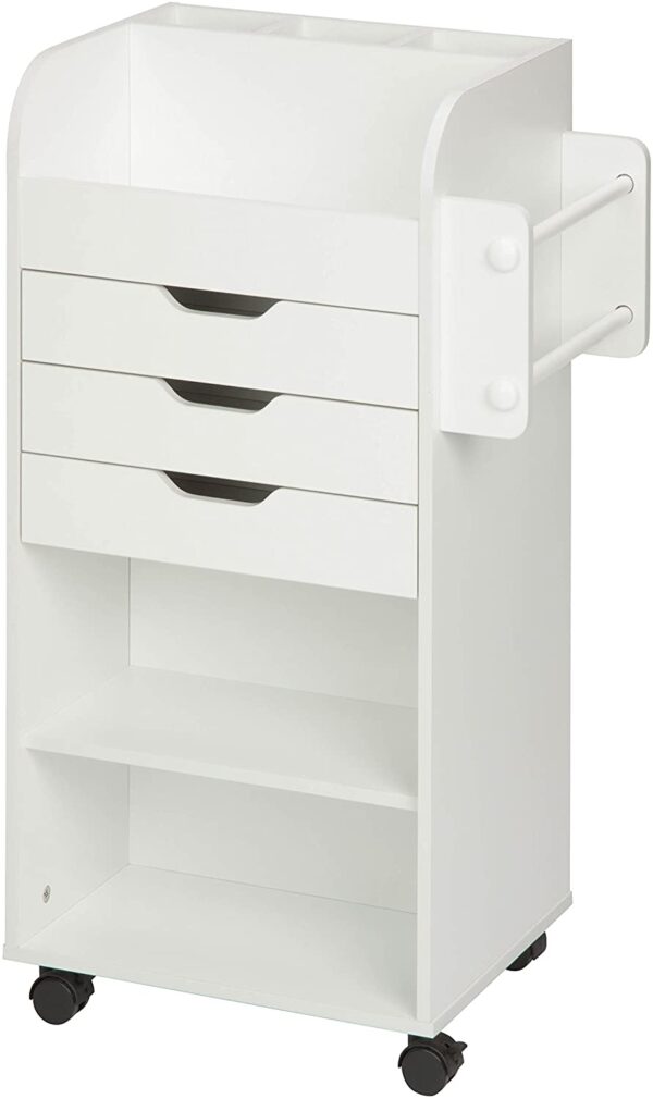 Rolling Craft Storage Cart, White - Image 8
