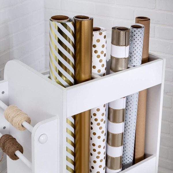 Rolling Craft Storage Cart, White - Image 7