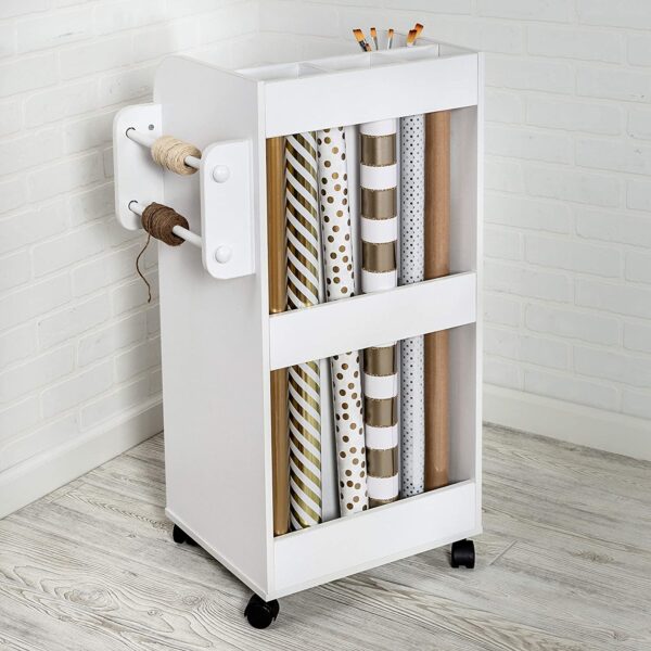 Rolling Craft Storage Cart, White - Image 6