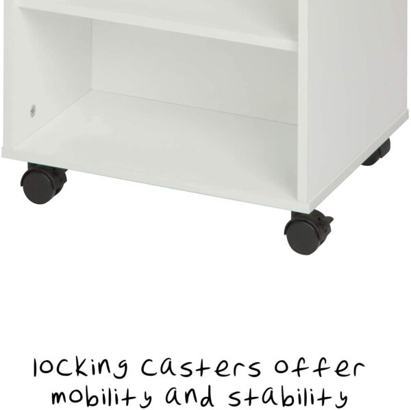 Rolling Craft Storage Cart, White - Image 4