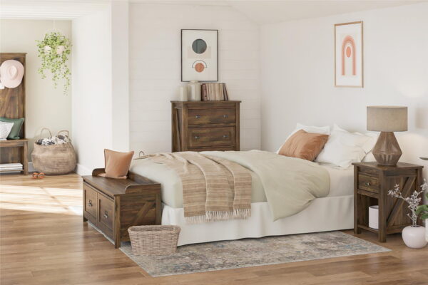 Woven Paths Scandi Farmhouse 4 Drawer Dresser, Rustic - Image 3