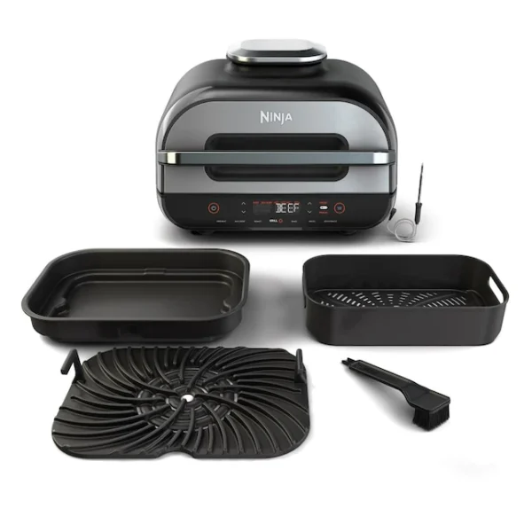 FG551  Smart XL 6-in-1 Indoor Grill with Air Fry, Roast, Bake, Broil   Dehydrate, Smart Thermometer, Black/Silver - Image 2