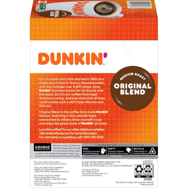 Dunkin  Original Blend Medium Roast Coffee, 88 Count K-Cup Pods - Image 3