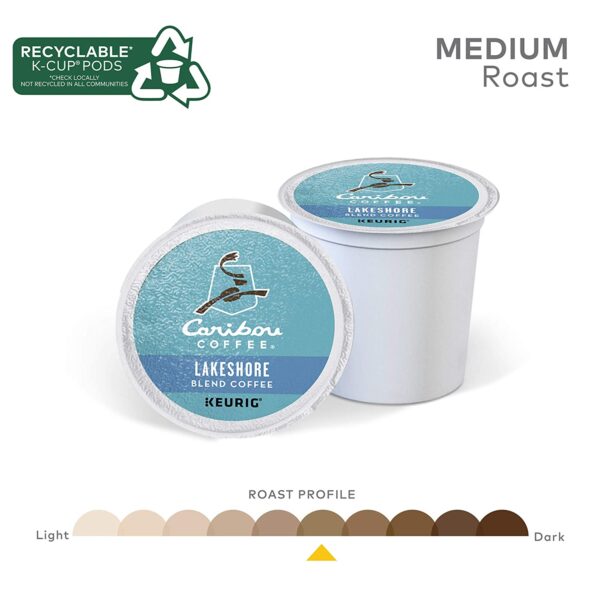 Caribou Coffee Lakeshore Blend, Single-Serve Keurig K-Cup Pods, Medium Roast Coffee, 24 Count (Pack of 4) - Image 3