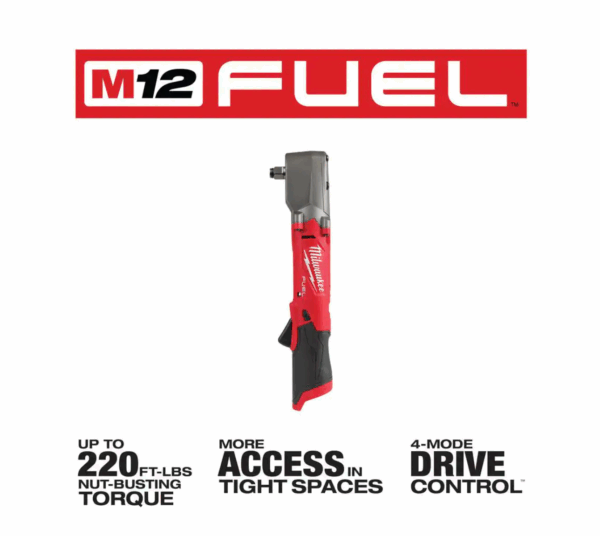 2565-20 M12  12V Lithium-Ion Brushless Cordless 1/2 in. Right Angle Impact Wrench (Tool-Only) - Image 3