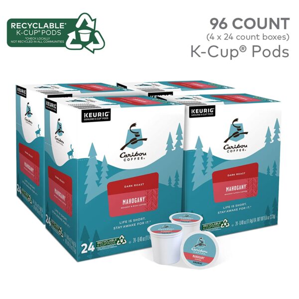 Caribou Coffee Mahogany, Single-Serve Keurig K-Cup Pods, Dark Roast Coffee, 96 Count - Image 3