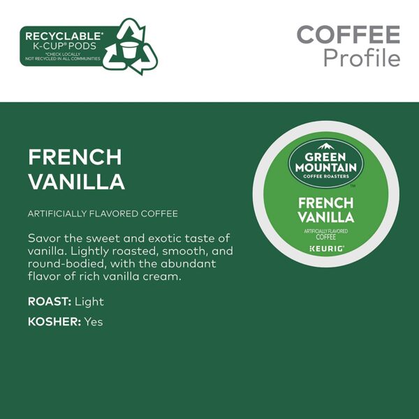 Green Mountain Coffee Roasters French Vanilla, Single-Serve Keurig K-Cup Pods, Flavored Light Roast Coffee Pods, 96 Count - Image 3