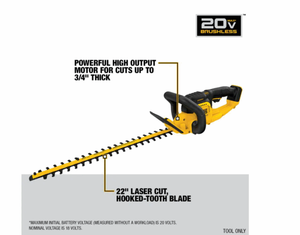 DCHT820B 20V MAX Cordless Battery Powered Hedge Trimmer (Tool Only) - Image 3