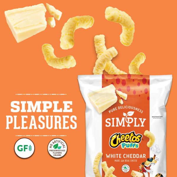 Simply Cheetos Puffs White Cheddar Cheese Flavored Snacks, 0.875 Ounce (Pack of 36) - Image 3