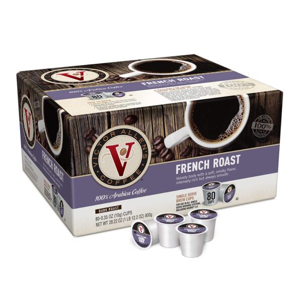 Victor Allen Coffee, French Roast Single Serve K-cup, 80 Count, 28.22 oz (Compatible with 2.0 Keurig Brewers) - Image 2