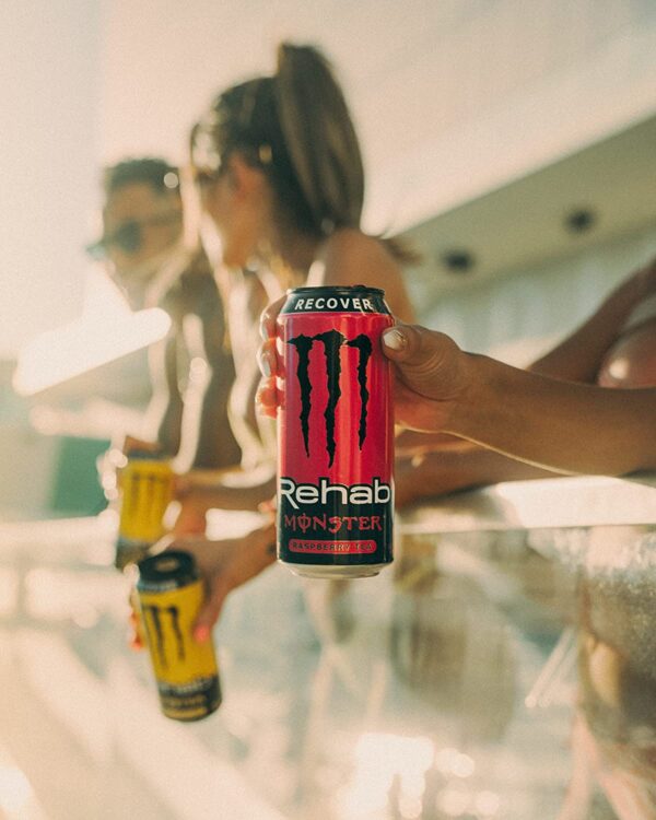 Monster Energy Rehab Raspberry Tea + Energy, Energy Iced Tea, 15.5 Ounce (Pack of 24) - Image 3