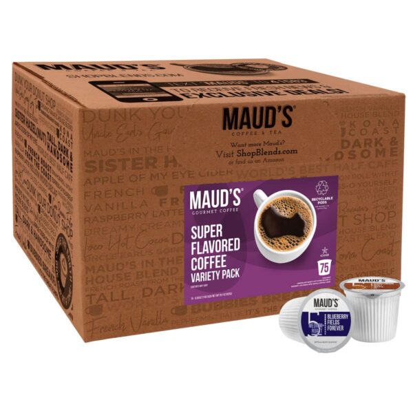 Maud s Super Flavored Coffee Variety Pack, 80ct. Solar Energy Produced Recyclable Single Serve Flavored Coffee Pods Jam-Packed with 16 Flavors   100% Arabica Coffee California Roasted, KCup Compatible - Image 2