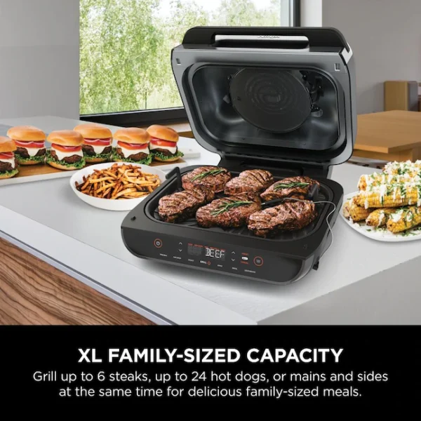 FG551  Smart XL 6-in-1 Indoor Grill with Air Fry, Roast, Bake, Broil   Dehydrate, Smart Thermometer, Black/Silver - Image 7