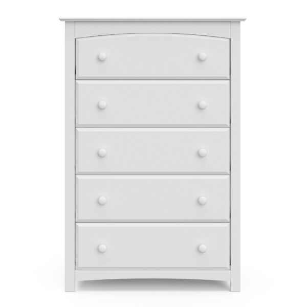Kenton 5 Drawer Modern Vertical Dresser White - Image 3