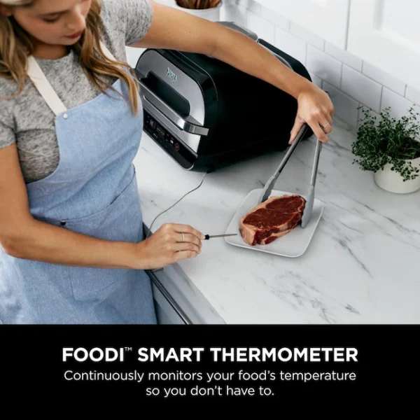 FG551  Smart XL 6-in-1 Indoor Grill with Air Fry, Roast, Bake, Broil   Dehydrate, Smart Thermometer, Black/Silver - Image 6