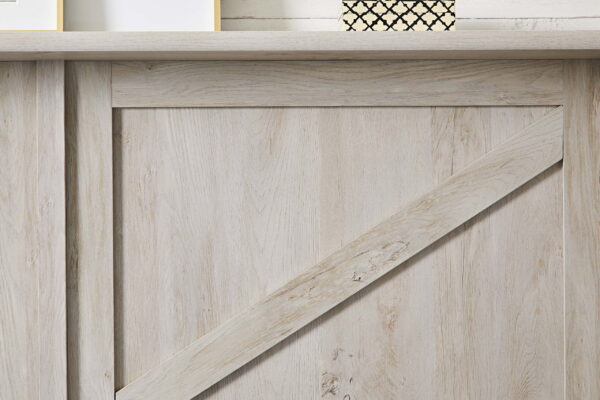 Gardens 66  Modern Farmhouse Bookcase Storage Cabinet, Rustic White Finish - Image 7