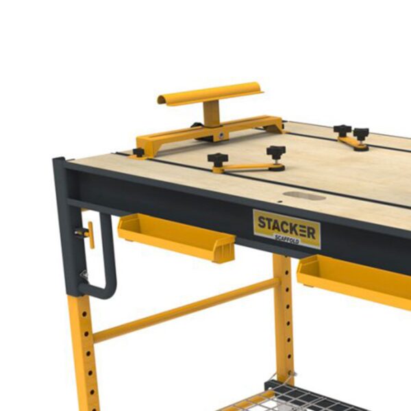 Stacker 5 in 1 Multi Function Workbench for Miter Saws and Scaffolding, Yellow - Image 2