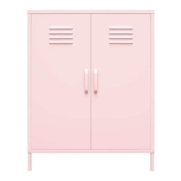 Novogratz Cache 2 Door Metal Locker Style Storage Accent Cabinet, Bashful Pink - Image 8