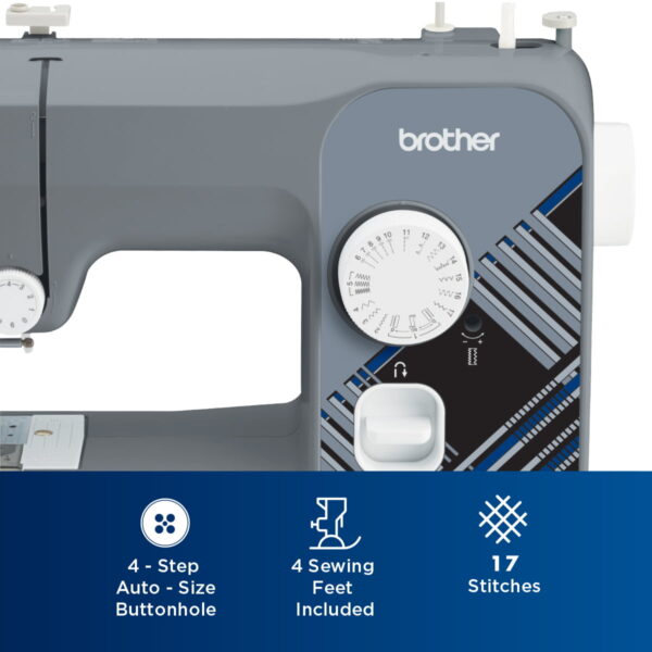 Brother LX3817G 17-Stitch Portable Full-Size Sewing hine, Grey - Image 3